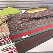 Gucci Bee Embroidery Scarf Brown 1140 Size 200x35cm - 5