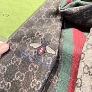 Gucci Bee Embroidery Scarf Brown 1140 Size 200x35cm - 6