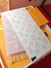 LV Monogram Cashmere Scarf Pink 1154 Size 186x34cm - 5