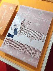 LV Monogram Cashmere Scarf Pink 1154 Size 186x34cm - 2