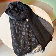 LV Monogram Scarf Black 1147 Size 200x35cm - 1