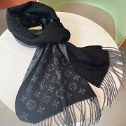 LV Monogram Scarf Black 1147 Size 200x35cm - 2