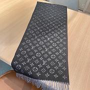 LV Monogram Scarf Black 1147 Size 200x35cm - 5