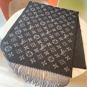 LV Monogram Scarf Black 1147 Size 200x35cm - 6