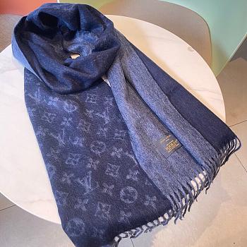 LV Monogram Scarf Blue 1147 Size 200x35cm