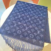 LV Monogram Scarf Blue 1147 Size 200x35cm - 5