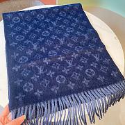 LV Monogram Scarf Blue 1147 Size 200x35cm - 4