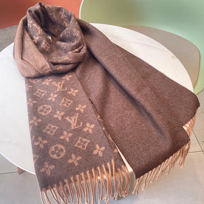 LV Monogram Scarf Brown 1147 Size 200x35cm - 1