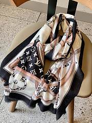 LV Scarf 1059 Pink Black Size 100x200cm - 2