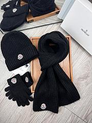 Moncler Wool Beanie Scalf Gloves Set Black 1164 - 2