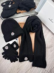Moncler Wool Beanie Scalf Gloves Set Black 1164 - 3
