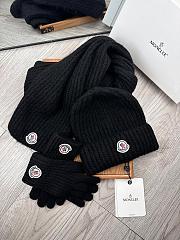 Moncler Wool Beanie Scalf Gloves Set Black 1164 - 4