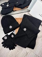 Moncler Wool Beanie Scalf Gloves Set Black 1164 - 6