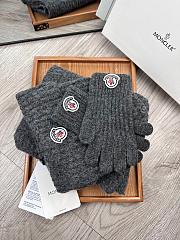 Moncler Wool Beanie Scalf Gloves Set Grey 1164 - 6