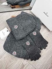 Moncler Wool Beanie Scalf Gloves Set Grey 1164 - 5