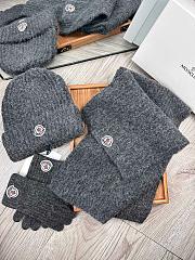 Moncler Wool Beanie Scalf Gloves Set Grey 1164 - 4