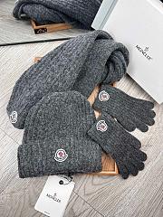 Moncler Wool Beanie Scalf Gloves Set Grey 1164 - 3