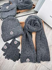 Moncler Wool Beanie Scalf Gloves Set Grey 1164 - 2