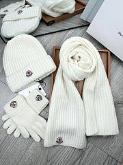 Moncler Wool Beanie Scalf Gloves Set White 1164 - 3