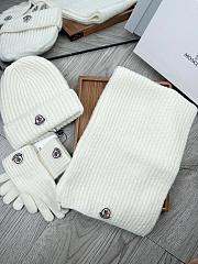 Moncler Wool Beanie Scalf Gloves Set White 1164 - 4