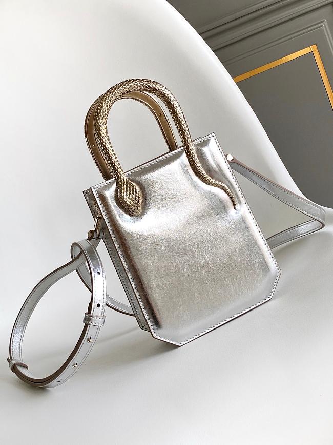 BVLGARI Serpentine Tote Silver Size 13x17x5cm - 1