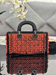 Dior Embroidered Drops of Red Beads B930513 Size 26x13x5cm - 6