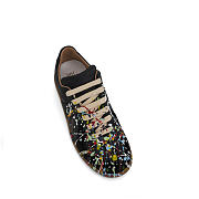 Maison Marginal Paint Replica Sneakers Black - 4