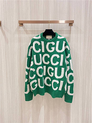 Gucci Sweater Wool White Green