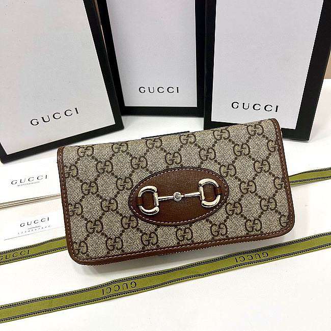 Gucci Horsebit 1955 Wallet Beige Size 19x10X3CM - 1