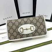 Gucci Horsebit 1955 Wallet White Size19x10X3CM - 1