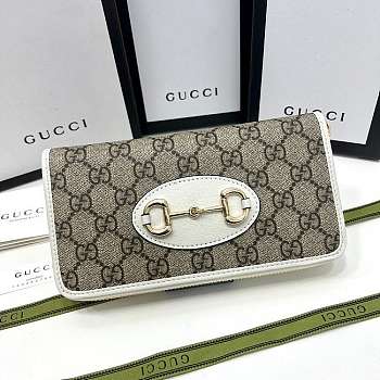 Gucci Horsebit 1955 Wallet White Size19x10X3CM