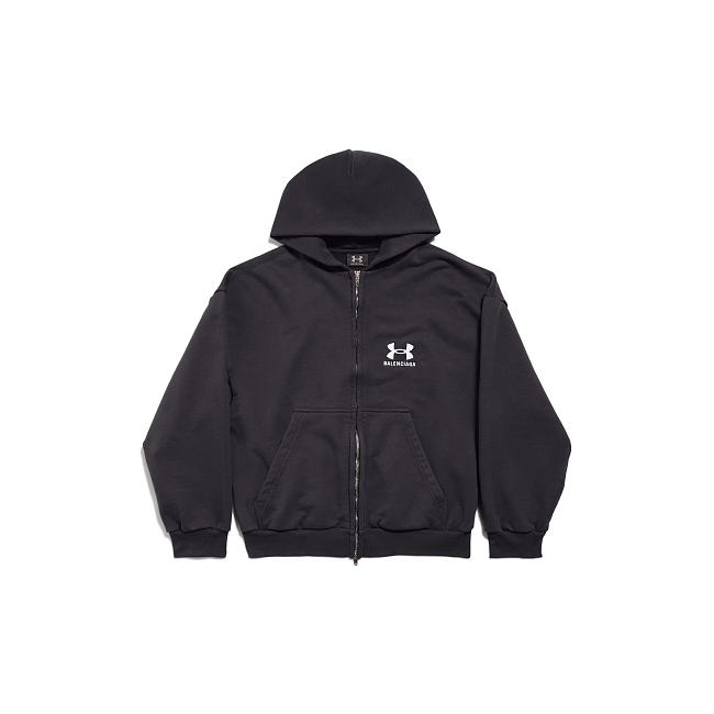 Balenciaga Zip-up Hoodie Regular Fit in Black - 1