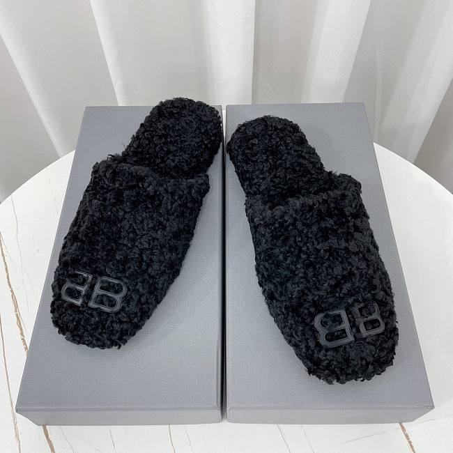 Balenciaga Black Cosy BB Mule - 1