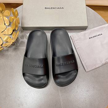 Balenciaga Logo Mono Platform Black Slide