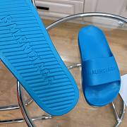 Balenciaga Logo Mono Platform Blue Slide - 6