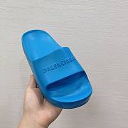 Balenciaga Logo Mono Platform Blue Slide - 4