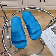 Balenciaga Logo Mono Platform Blue Slide - 5