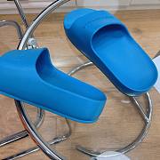 Balenciaga Logo Mono Platform Blue Slide - 3