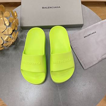 Balenciaga Logo Mono Platform Green Slide