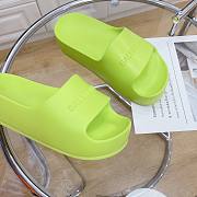 Balenciaga Logo Mono Platform Green Slide - 5