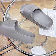 Balenciaga Logo Mono Platform Grey Slide - 4