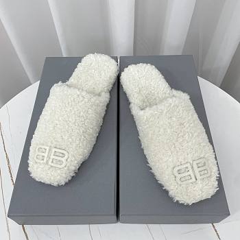 Balenciaga White Cosy BB Mule