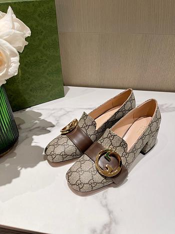 Gucci Blondie Mid-Heel Pumps Brown