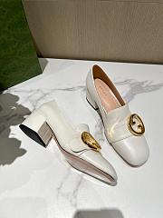 Gucci Blondie Mid-Heel Pumps White - 5