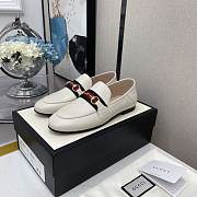 Gucci Loafer with Web White Leather - 5