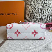 LV On The Go PM Tote Bag Pink White Size 25x19x11cm - 6