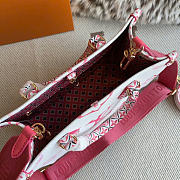LV On The Go PM Tote Bag Pink White Size 25x19x11cm - 4