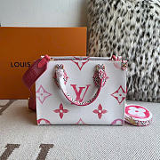 LV On The Go PM Tote Bag Pink White Size 25x19x11cm - 3