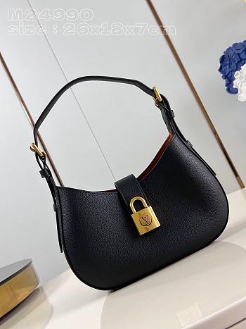 LV Low Key Shoulder Bag Black M24611 Size 26x18x7cm