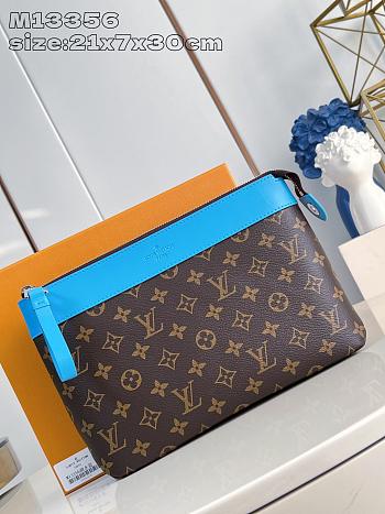 LV Pochette Voyage Souple Blue M13356 Size 30x21x7cm